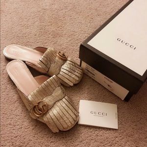 Gucci Leather Upper And Sole Sandal